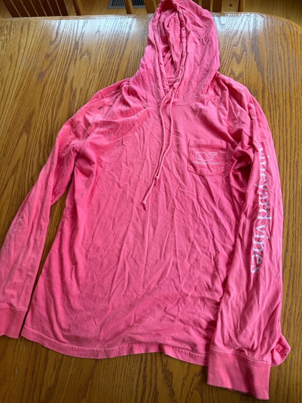 Vineyard Vines Coral Pink Pocket Tee with Whale Logo